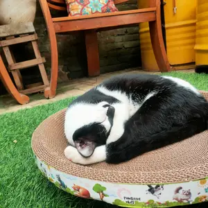 Rumah Anabul Papan Garukan Kucing Mainan Bentuk Oval - 2in1 Pet Scratcher Serbaguna - Cat Scratch Board Tebal - Cakaran Kucing - Papan Garuk Mainan Cakaran Kucing - Cat Scratcher Cakaran Tempat Tidur Kucing - Cat Toys