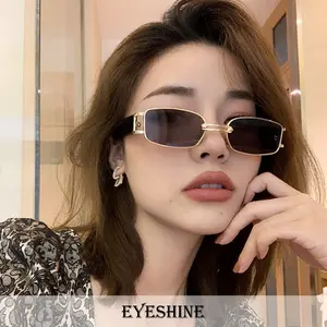 Eyeshine - Kacamata Hitam Gaya Retro Lensa Anti Uv Sunglasses Pria Wanita Rectangle Shapes Eyewear
