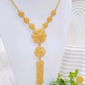 (Beli 2 Bonus 1 Random)Kalung Dubai Model Bunga Balon Warna 24k Kualitas Premium|Anti  Karat