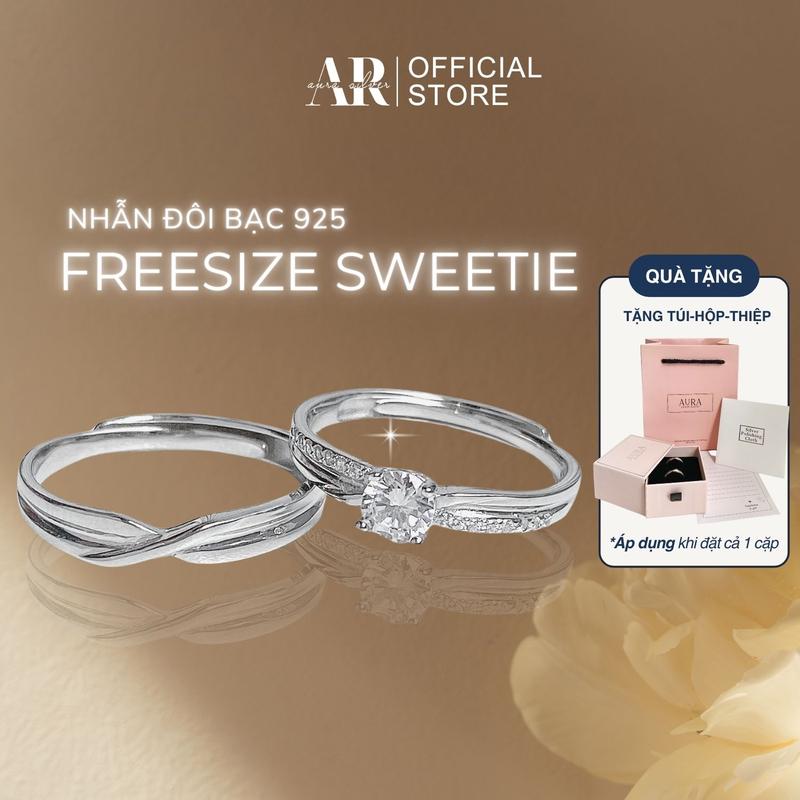 Nhẫn cặp nam nữ Freesize nhẫn đôi Sweetie Aura-ND2