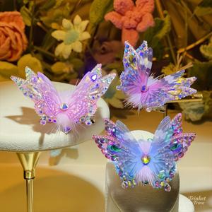 Klip Rambut Rama-rama Bergerak dengan Reka Bentuk Comel Klip Bebek untuk Gadis, Aksesori Rambut Puteri yang Manis dan Cantik