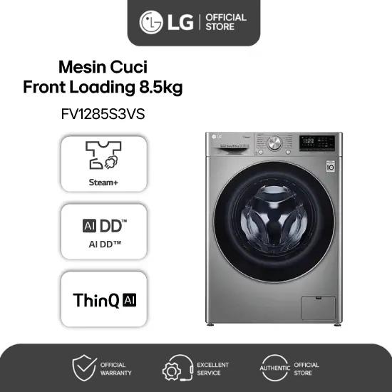 Gambar LG Mesin Cuci Front Loading Bukaan Depan Mesin Pengering 8.5kg Inverter Hemat Energi Steam Anti Bakteri Cuci Cepat Lifter Full Stainless Steel Silver FV1285S3VS dari LG Official Store Kota Administrasi Jakarta Timur Tokopedia