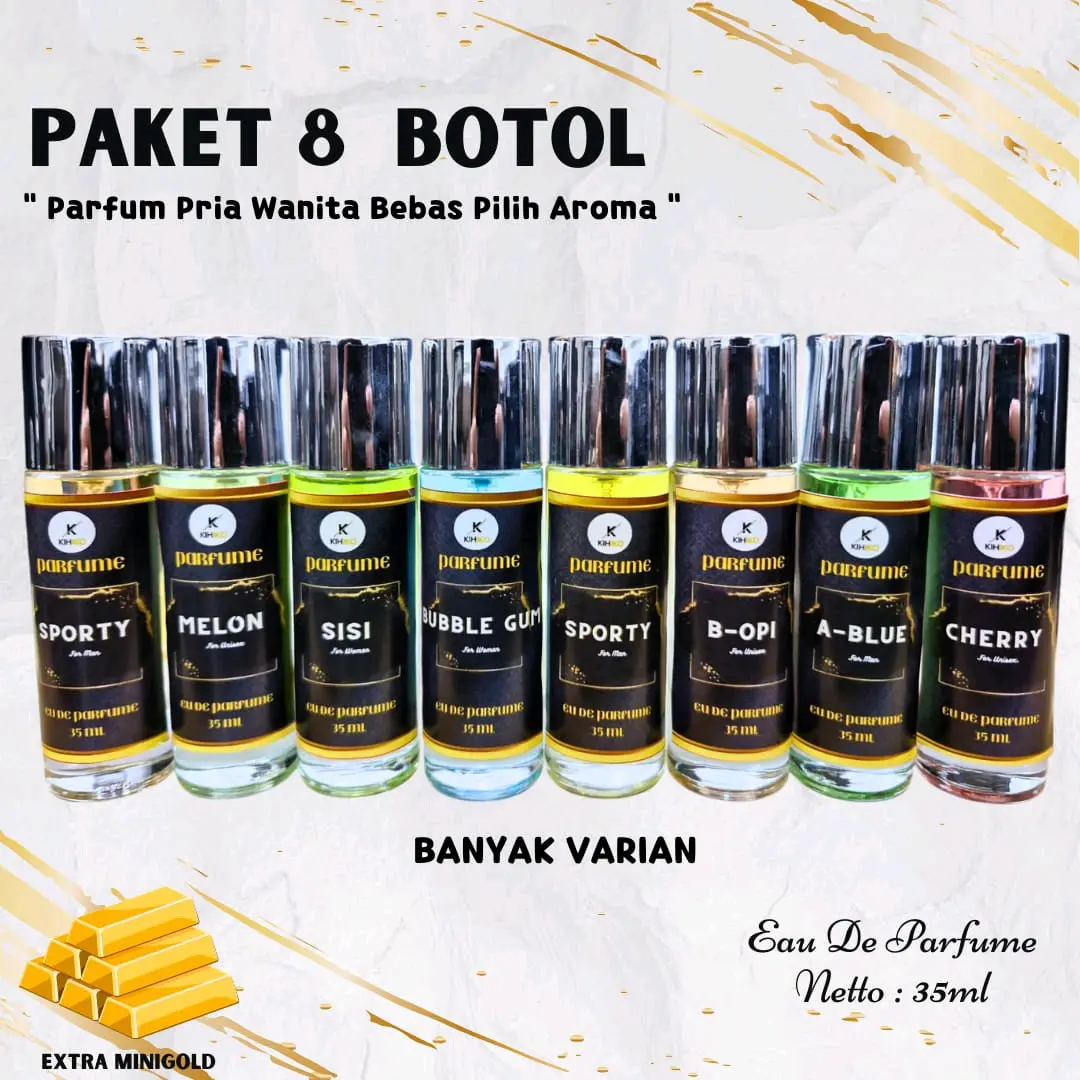 [8 BOTOL + GOLD] PARFUM FRESH SEGAR MEWAH PRIA WANITA