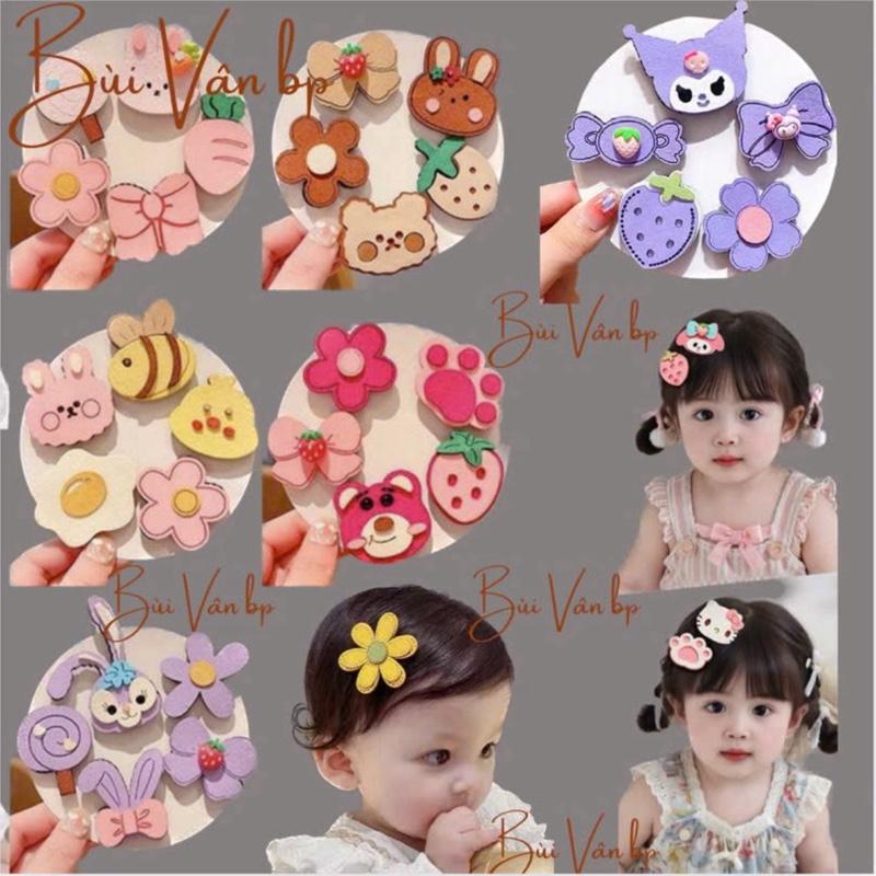  Set 5 miếng dán tóc nhiều hoạ tiết dễ thương cho bé Phụ Kiện Tóc Voi Cài Tóc 