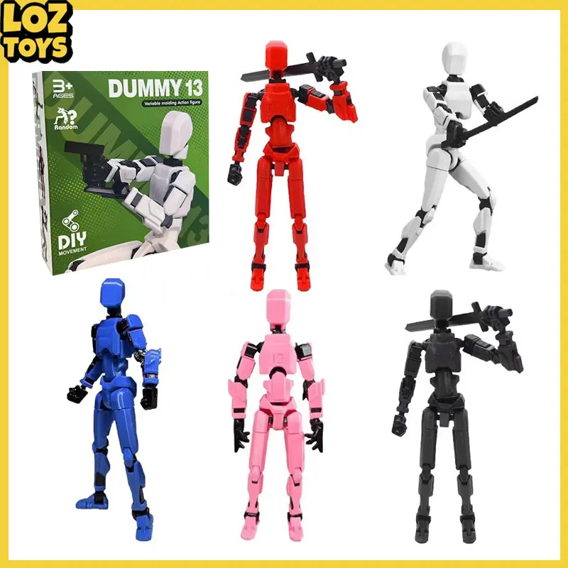 Manekin Cetak 3D / Dummy Action Figure / Mainan Pergeseran Bentuk Bergerak Multi-Sendi