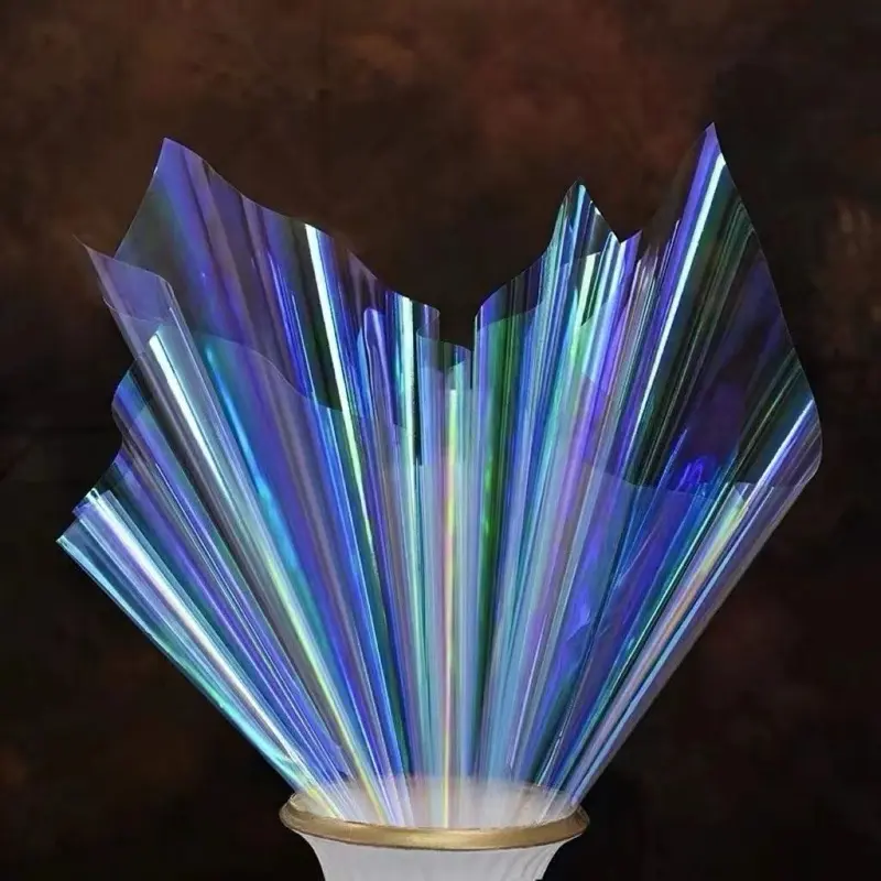 *5 LEMBAR* Kertas Buket Clear Hologram No Color Paper (58x58cm) Flower Wrapping Cellophane Hologram Bening untuk Bucket Bunga Snack Wisuda / Krtas Celophane Chellophane 5