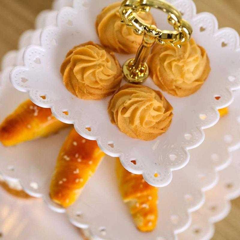 Rak Kue Susun 3 Tingkat tempat diseert piring makanan kecil Detachable Plate Cake Stand Display 2