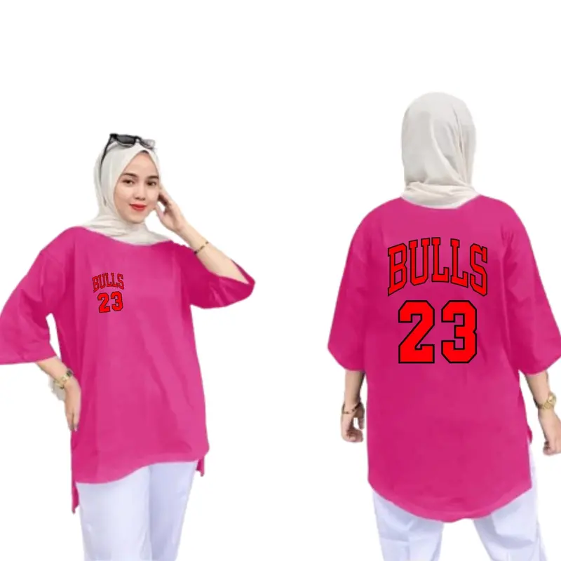Kaos Oversize Wanita Angka Ukuran L XL Dan XXL Atasan Lembut 1