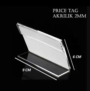 Price tag akrilik ukuran 6 x 9 cm ketebalan 2MM kualitas Premium