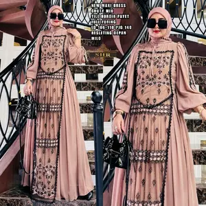 SHR NEW MAXI DRESS SQUEEN Rompi Gliter best seller viral Dress Mewah