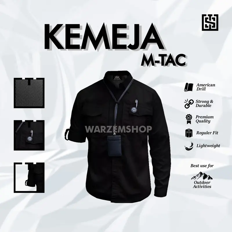 Kemeja Tactical Original M-Tac Lengan Panjang Pria Tactical Outdoor Kemeja Kerja Pdl, Pdh, Lapangan, Dinas, Instansi, Pemerintahan, Almamater, komunitas High Quality, Premium Bahan American Drill Tr  Formal Casual Katun Lembut Tebal Nyaman Keren 5