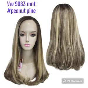 Half Lace Wig Rambut Palsu Wanita Dewasa Panjang 45CM Lurus VW 9083 MNT Fiber Bisa Cuci & Catok Model Lurus Panjang 45CM