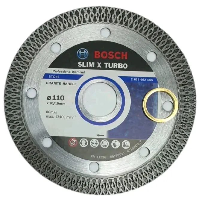 Mata Pisau Potong Slim X Turbo 110mm / Diamond Wheel Batu Granit Marbel BOSCH 0