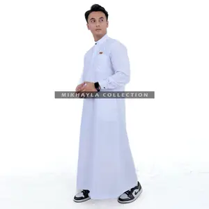 Jubah ADAM SERIES Lengan Panjang Manset Zipper Kancing Sultan Gamis Katun