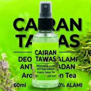 Cairan Deodorant Spray Tawas Anti Bau Badan Aroma Green Tea 60ml 100% Alami