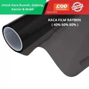 Stiker Kaca Film Riben Hitam 40% 60% 80% Stiker Kaca Jendela Rumah Mobil Peredam Panas Kaca Film Murah Best Quality COD Bayar Ditempat