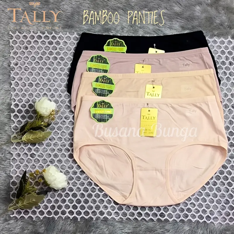 Tally (3pc, 6pc, 12pc) Cd/Celana Dalam Wanita Tally 3082 Bamboo Panties Katun Adem Lembut 4