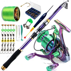 1.8m-3.3m Pancing Set Power Hand 1000-5000 Glass Fiber Metal Spool Reel Pancing 5.0:1 Max Drag 10kg