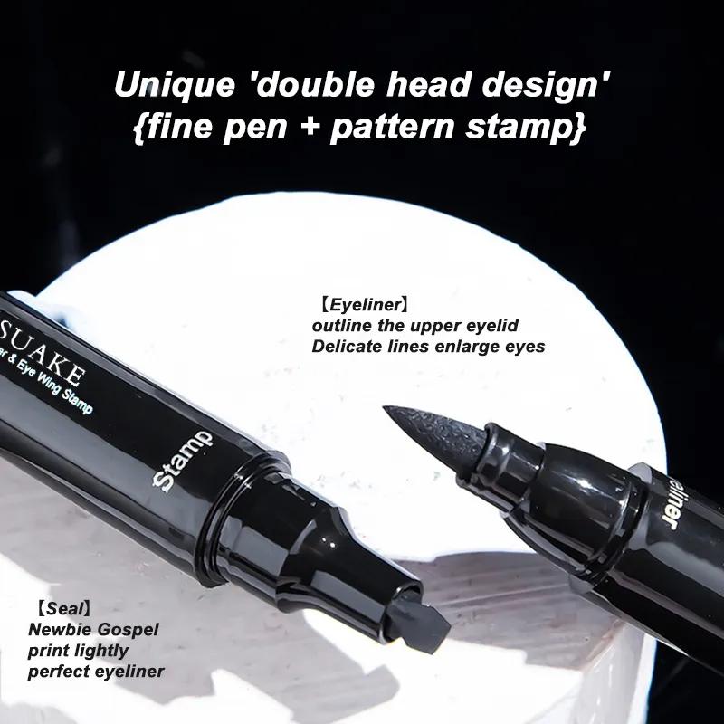 Product Introduction of 2 in1 Stamp Liquid Eyeliner Pencil Water Proof Fast Dry Double-ended Black Eye Liner Pen Make Up for Women Cosmetics 22