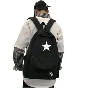 Tas distro fashion backpack Sekolah SD/SMP/SMA - Unisex Hitam Backpack Wanita Perempuan ransel pria cowok kece