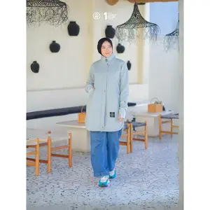 HIJACKET - Jaket Hijaber Marwah Mint | Jaket Wanita Panjang | Outerwear For Hijaber