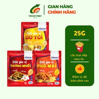 Combo 3 gói bột gia vị lắc dùng làm gia vị rắc gà rán, khoai tây chiên, snack 25g