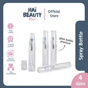 Botol Spray Tutup Bening Mini Kaca - Botol Kaca Refill Parfum Travel Size - Tools by Hai Beauty Stuff
