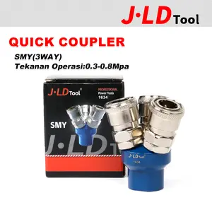 JLD Quick Coupler Cabang SMY-3 Quick Coupling Cabang Coupler Kopler Sambungan Kompresor 3 Way