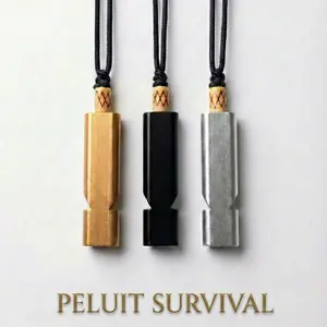 Mtmastuff Kalung Peluit Aluminium Mini EDC Hiking Camping Survival Whistle Ringan Nyaring Ergonomis 15cm