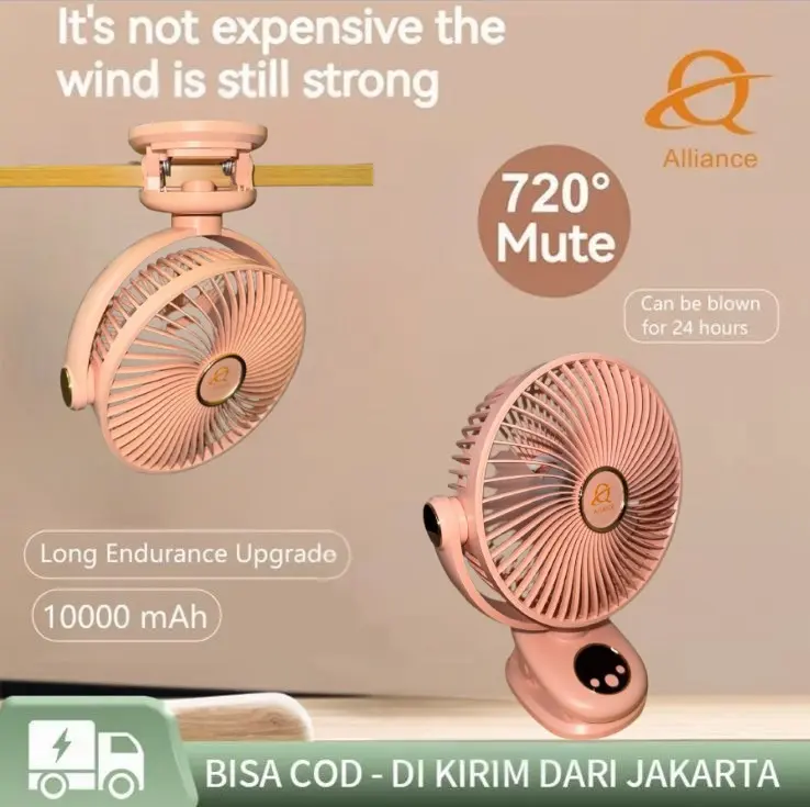 Kipas Angin Jepit Lampu Dengan Baterai Polimer 15000mAh 20000 mAh 30000 mAh ceiling fan 8
