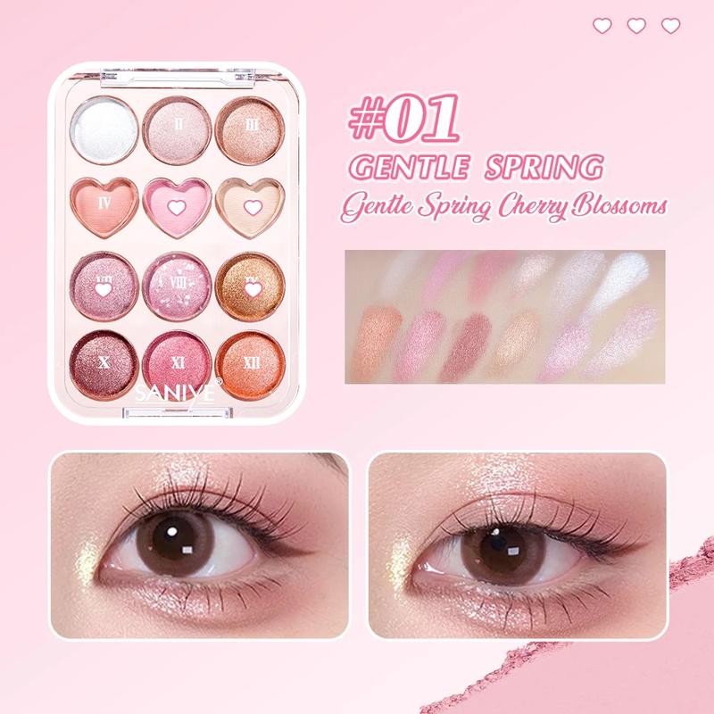 Saniye E1271 Sweetheart Eyeshadow Palette 12 Warna 8