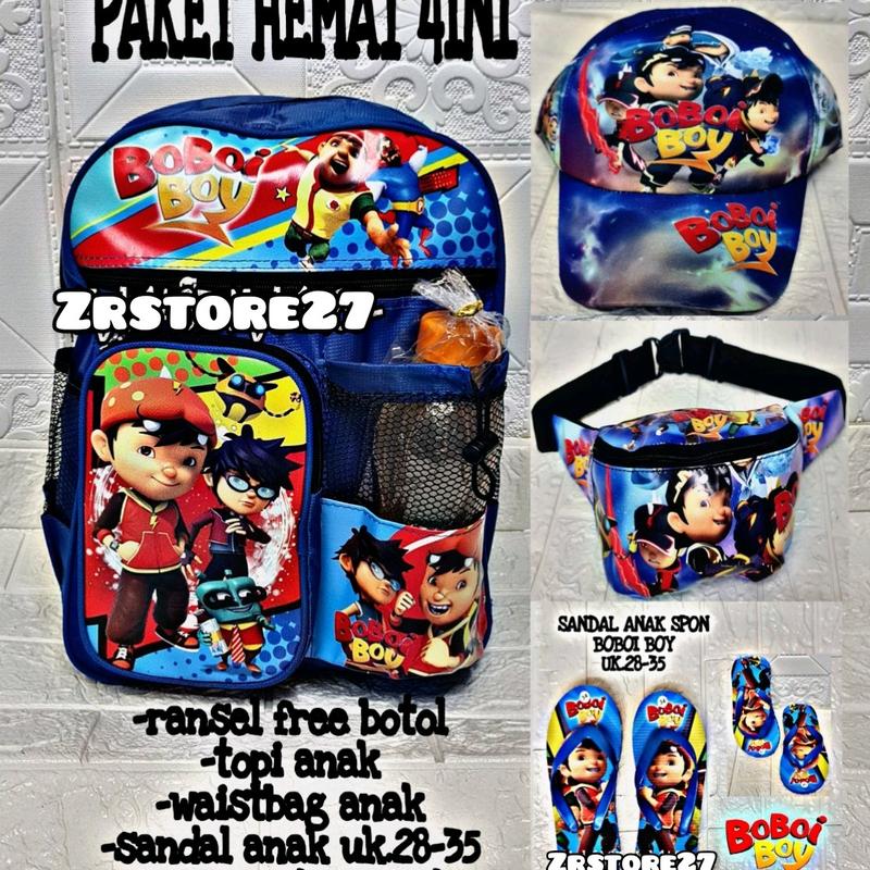 Tas Sekolah Ransel 4in1 Freefire Mobilelegend Boboiboy Anak Fashion 0
