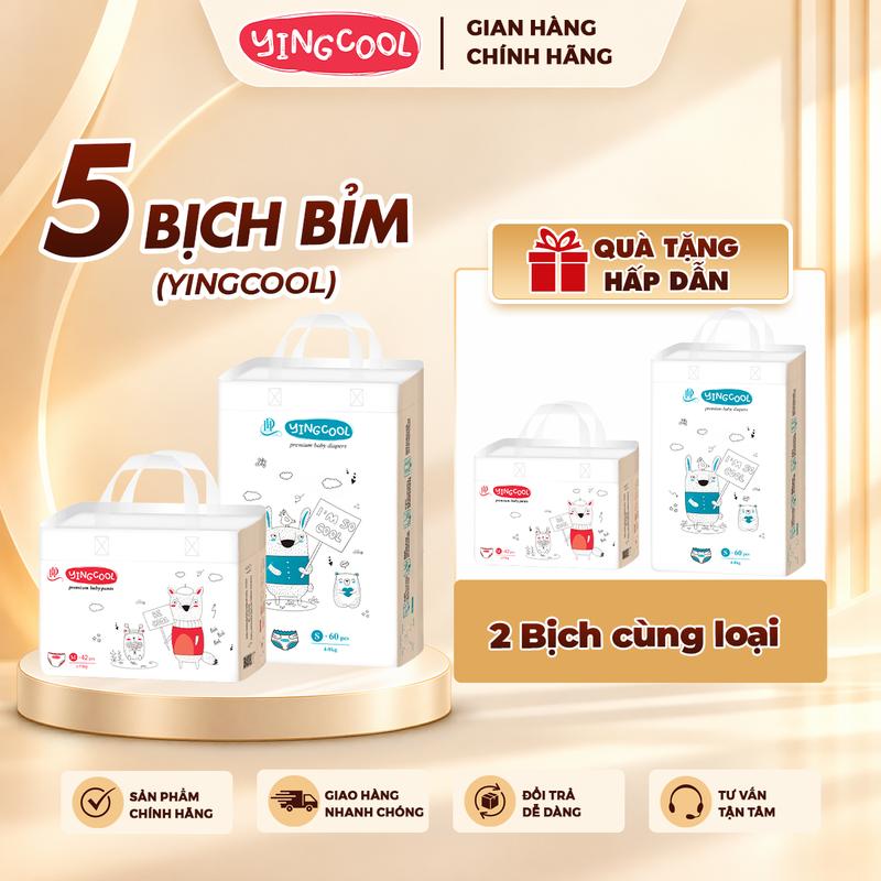 Bỉm YINGCOOL Size NB64 /SD60/MD56/MQ50/L48/XL44/XXL42/XXXL40 bỉm đêm thấm hút tốt
