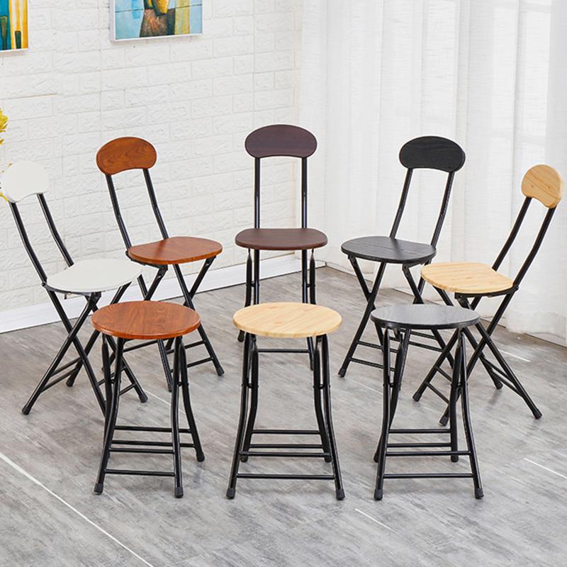 Folding Chair Household Small Dining Chair Small Stool Art Student Dormitory Multi-Functional Bar Stool High Stool Simple Chair 3
