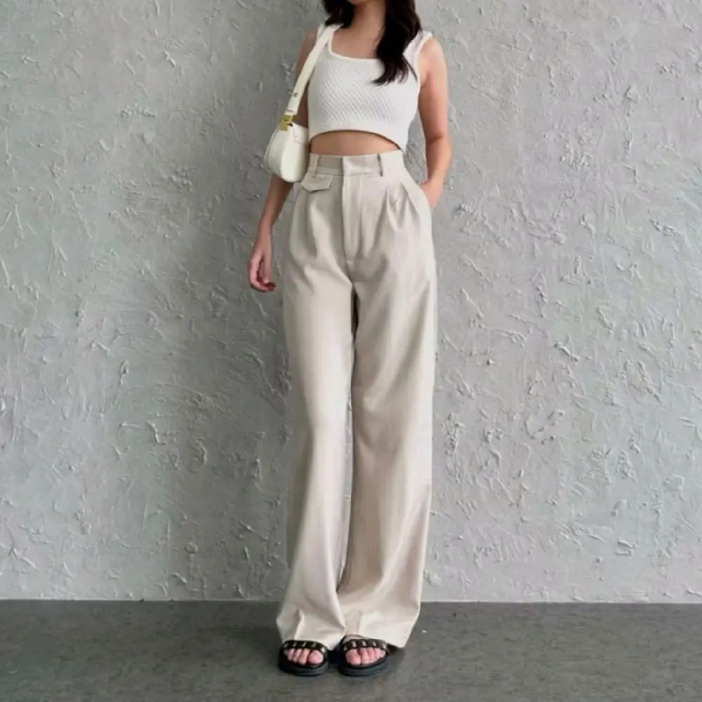 Oro Pants Highwaist Premium Celana Panjang Wanita Kulot Loose Korean Style Celana Kerja Anti Kusut Pinggang Belakang Karet