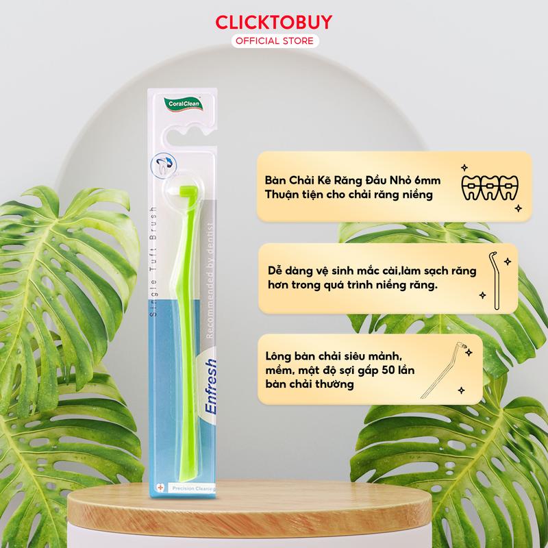 Bàn chải kẽ đầu nhỏ coral orthodontic vệ sinh mắc cài