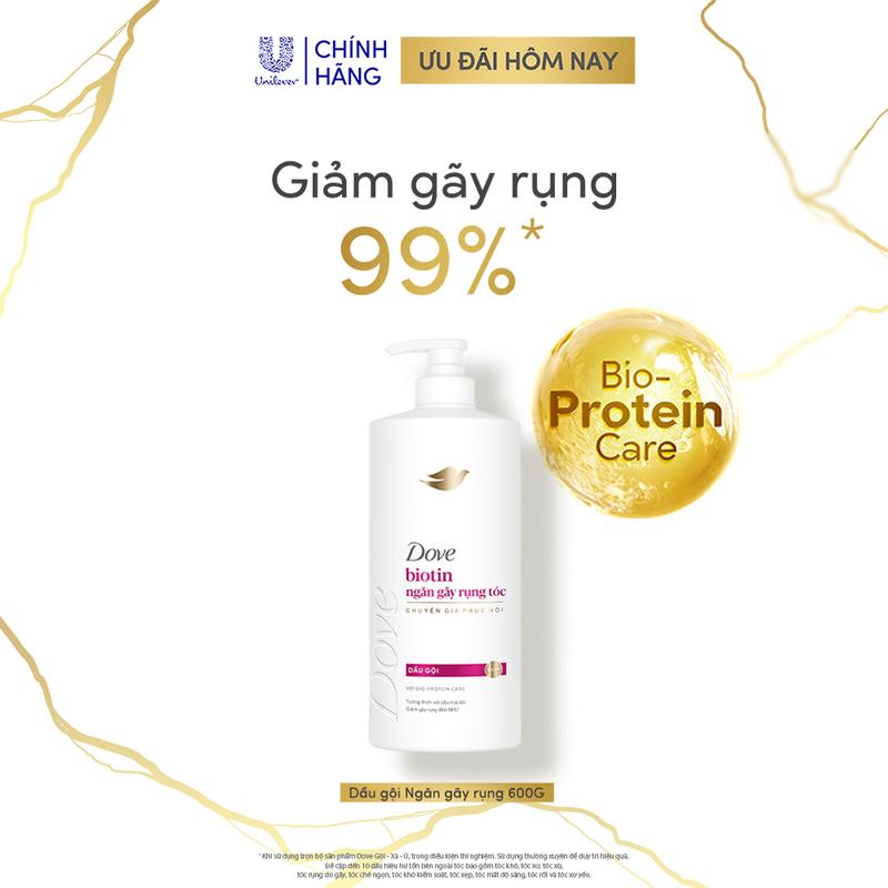 Dầu gội Dove Biotin Hỗ Trợ Ngăn gãy rụng tóc 600gr