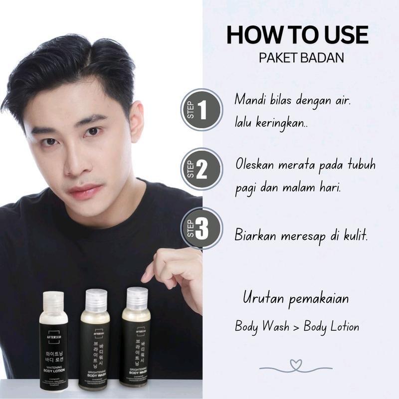 [PAKET BADAN PRIA] AFTERSKIN WHITENING BODY LOTION + BODY WASH BPOM HALAL / SKINCARE PEMUTIH DAN PENCERAH 2