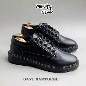 MENFOOTGEAR Gavi Sepatu Pantofel Pria Sepatu Kerja Kantor Formal Sepatu Sekolah Docmart Hitam
