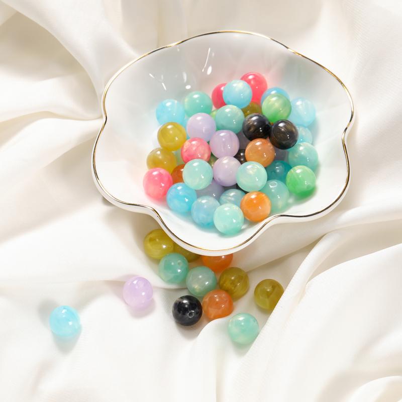 Hạt Giả Đá Tự Nhiên Mắt Mèo Opal, Kích Thước 12mm, Thích Hợp Để Tự Làm Trang Sức, Thiết Kế Bầu Trời Đầy Sao Trong Mơ, Chất Liệu Resin Cát chảy, Vòng Cổ Dây Chuyền Vàng, Phụ Kiện Trang Sức Diy 5