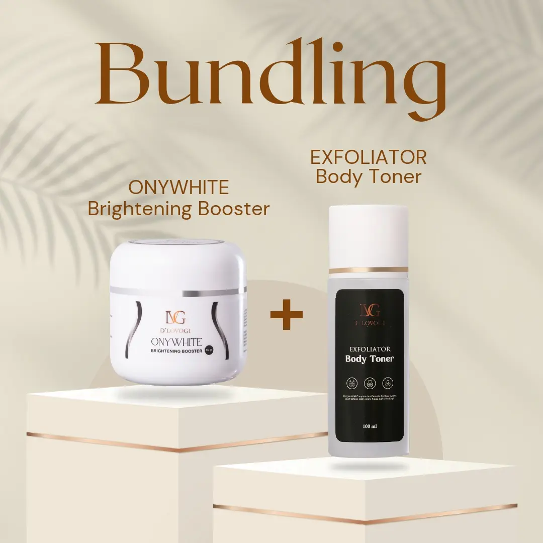 Paket Hemat satu Onywhite Body Cream Booster By Dlovogi dan satu Body Toner Exfoliator By Dlovogi