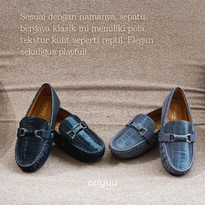 Mini Gentleman - Croc Hazel - Oriyuu Kids - Sepatu Pantofel Anak Laki Formal Pesta Slip On Kulit 7