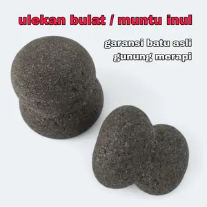 BEATA Ulekan Bulat Muntu Inul Batu Kali Gunung Merapi Size 7,5 cm - 8,5 cm Kitchenware