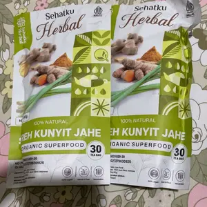 TEH KUNYIT,JAHE & SERAI/TUMERIC GINGER with LEMONGRASS TEA Herbal Tea Isi 30 Teh Celup jsr dr zaidul akbar