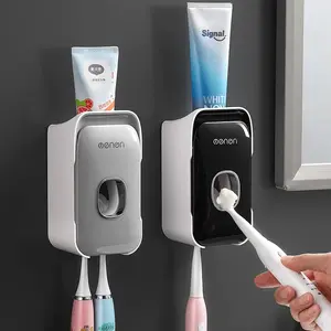 Dispenser Odol Otomatis + Tempat Sikat Gigi 2 Slot | Toothpaste & Toothbrush Holder