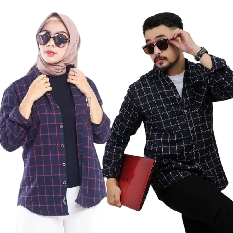 Kemeja Flanel Lengan Panjang Unisex Kemeja Flanel Distro