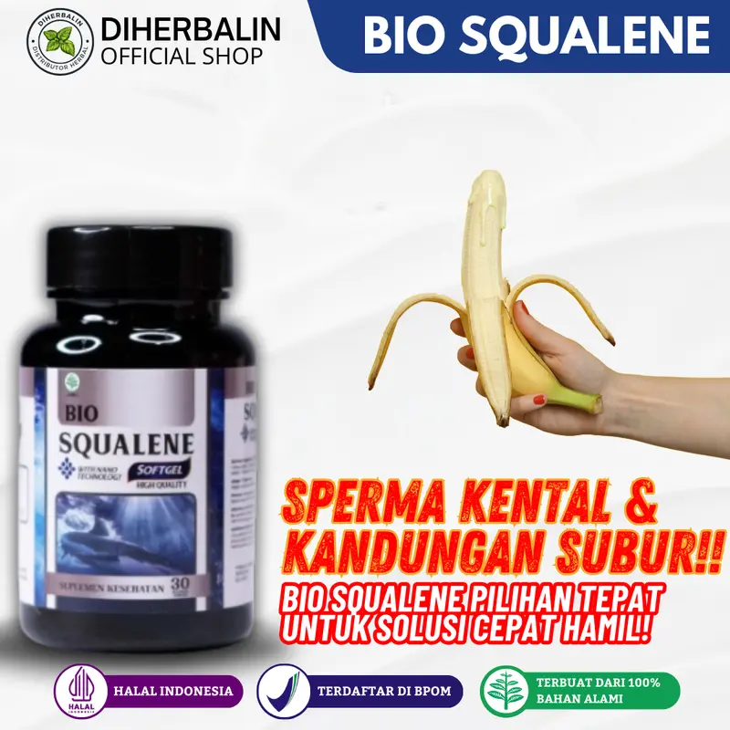 DIHERBALIN Bio Squalene Original Minyak Ikan Suplemen Kesehatan Multikhasiat Halal BPOM 30 Softgel 0