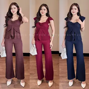 AUDRY ONE SET / SETELAN ATASAN BENTUK MAWAR / SETELAN LADY CRUSH