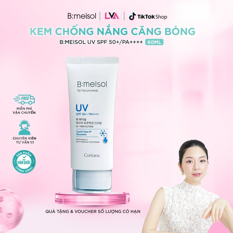Kem chống nắng căng bóng da B:meisol UV SPF 50+ PA++++ Hàn Quốc bảo vệ da tối ưu - 60ml Skincare Sunscreen Làm Đẹp Da