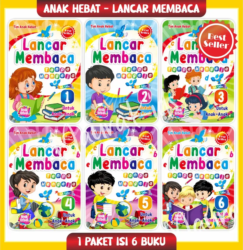 TIM ANAK HEBAT - PAKET LANCAR MEMBACA JILID 1 SAMPAI 6 buku